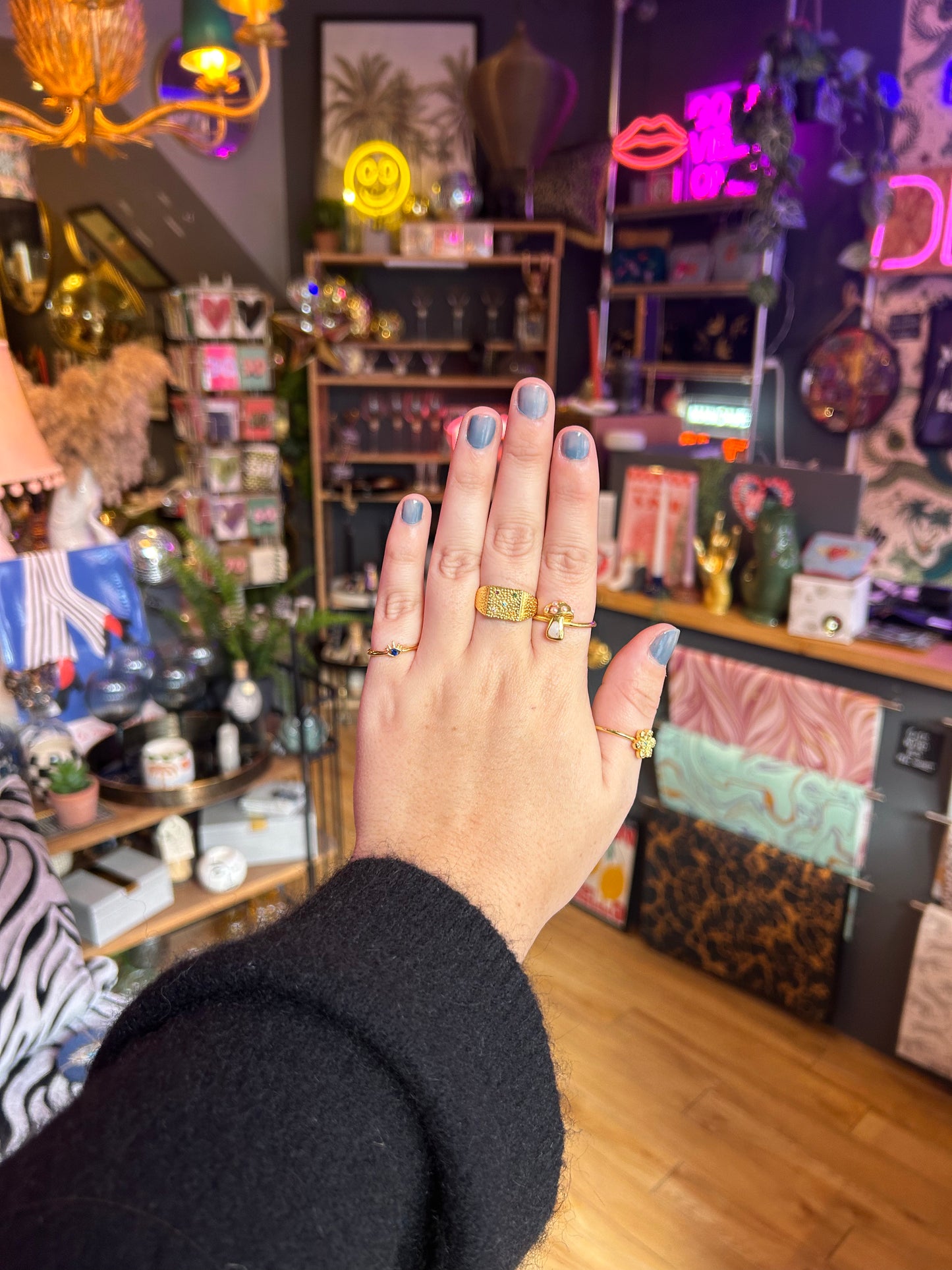 Gold Plated Mushroom Ring