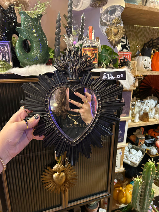 Small Black Sacred Heart Mirror