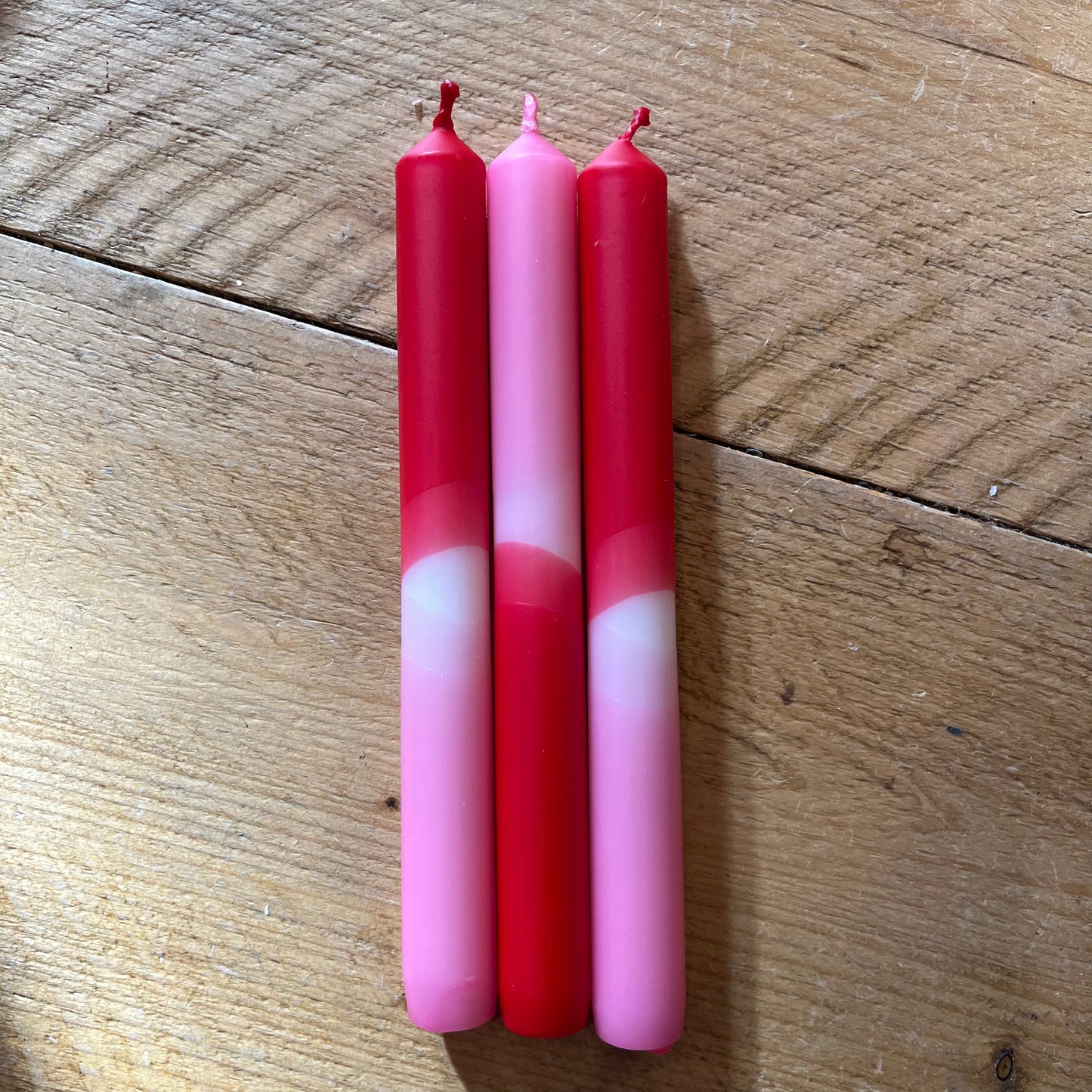 Pink and Red Candles - Set of 3