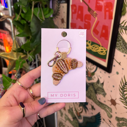Beaded Croissant Keyring