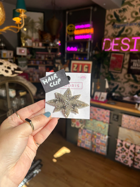 Large Silver Star Hair Clip
