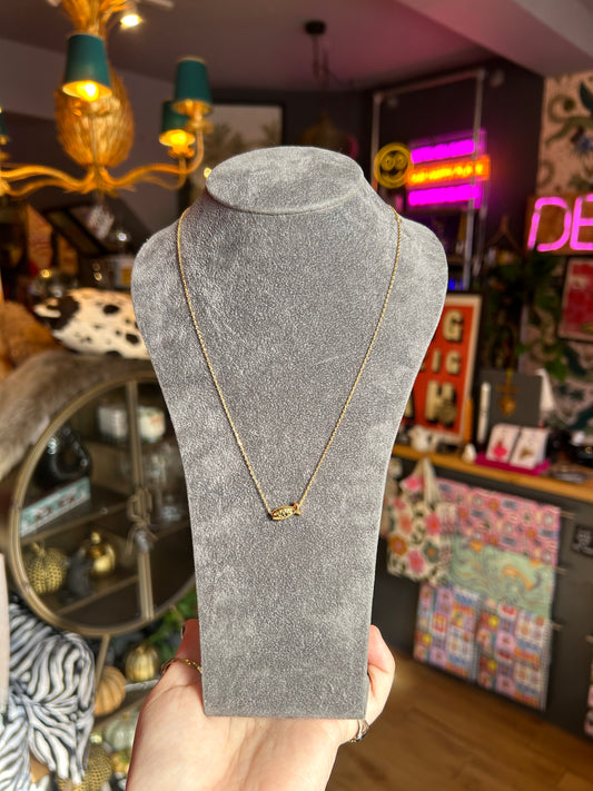 Small Gold Fish Necklace