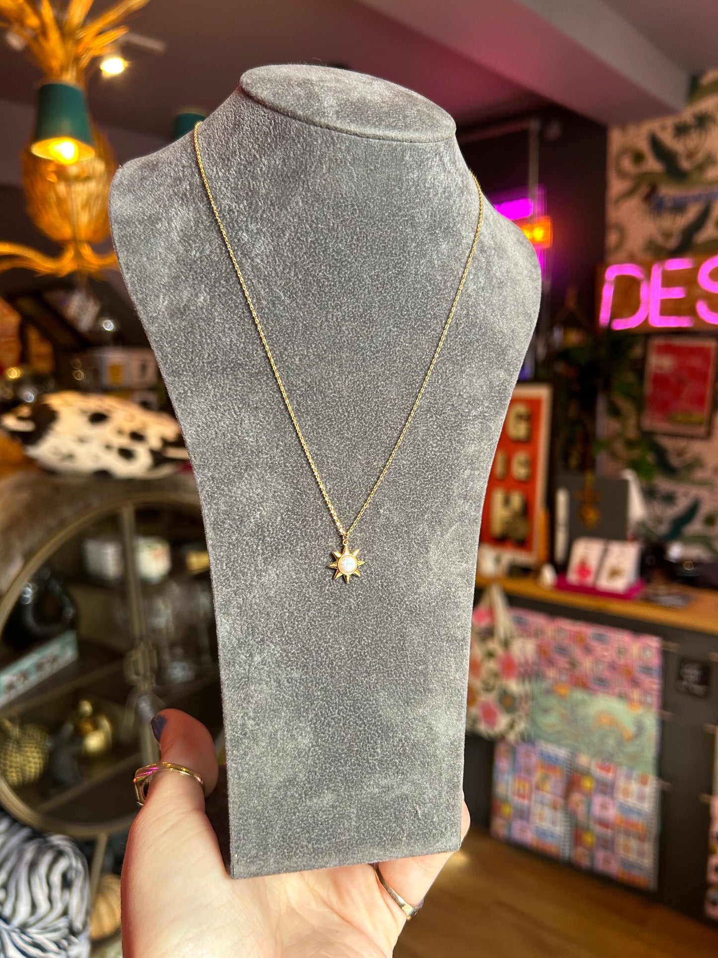 Opal Sun Necklace