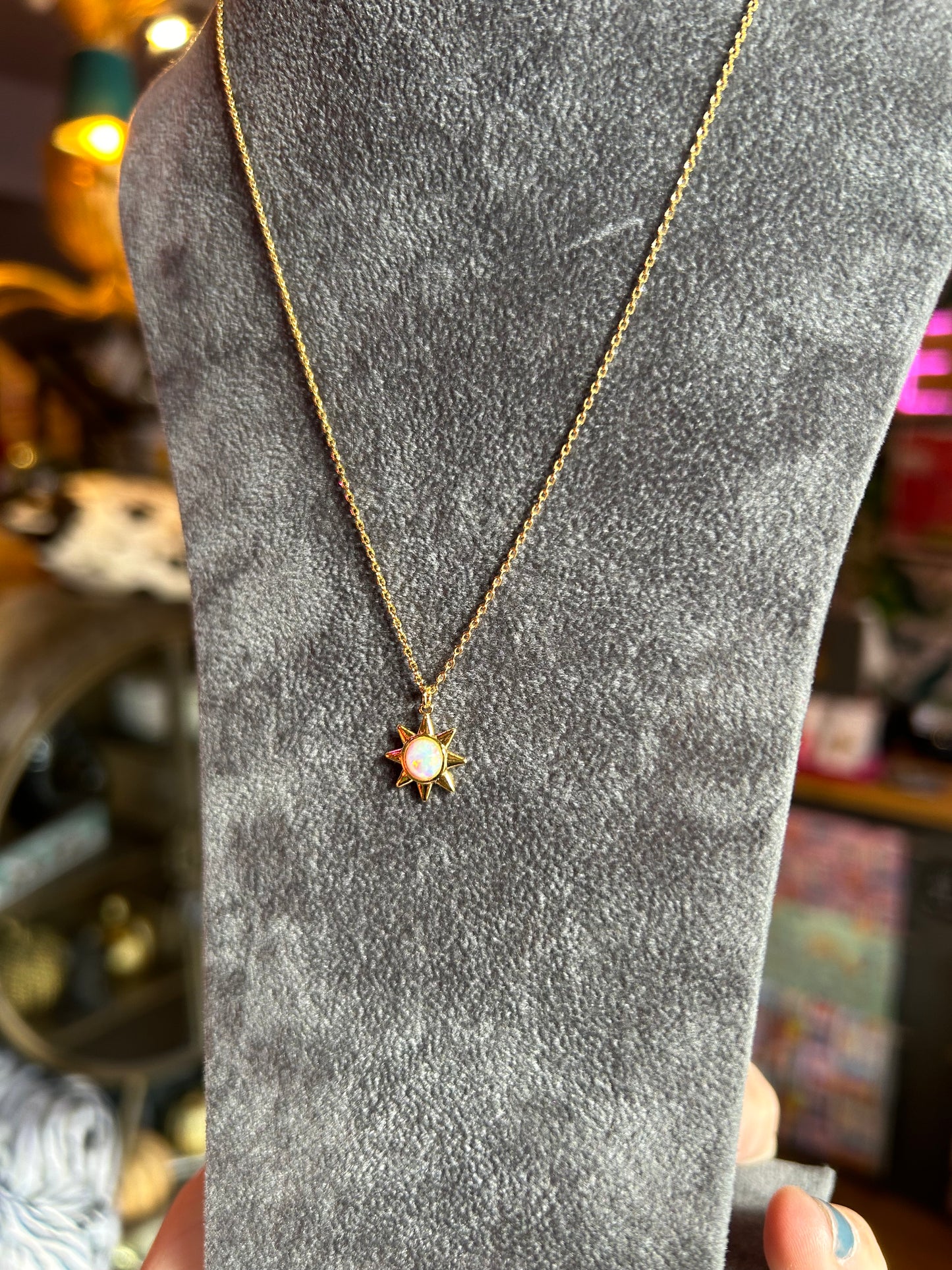 Opal Sun Necklace