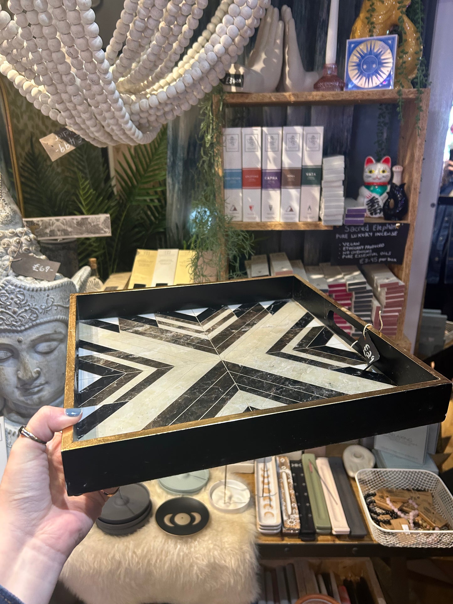 Black & White Art Deco Tray