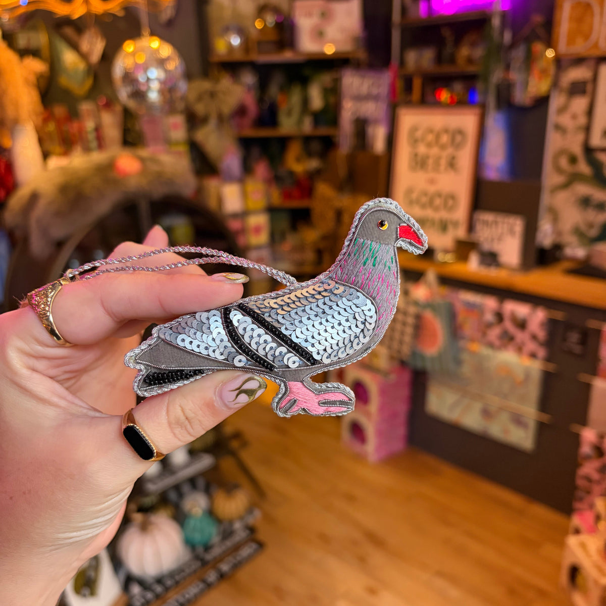 Pigeon Embroidered Decoration