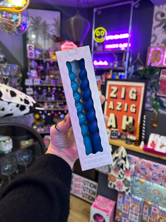 Pack of 2 Twist Candles - Blue