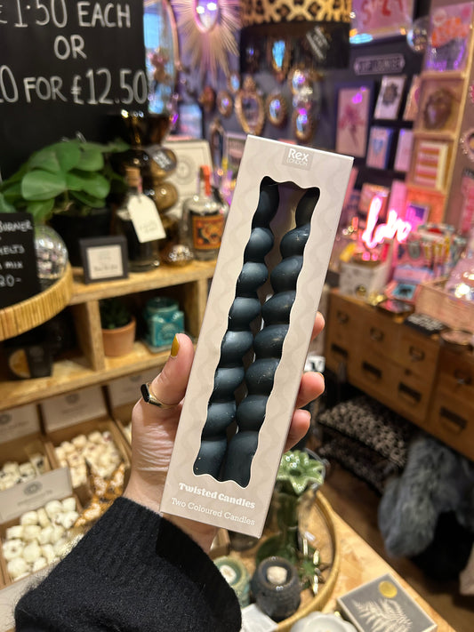 Pack of 2 Twist Candles - Grey