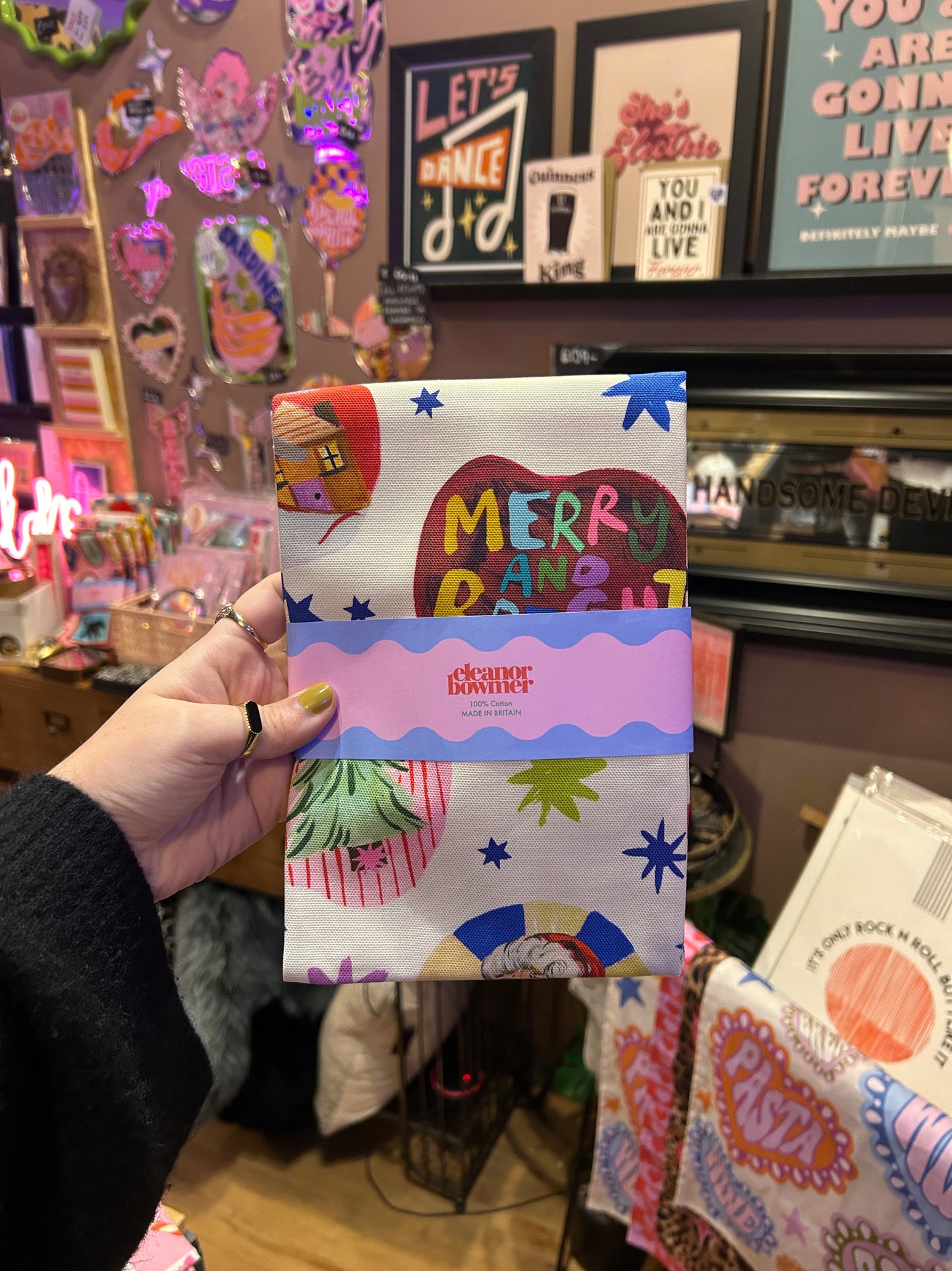 Eleanor Bowmer Festive Charms Tea Towel