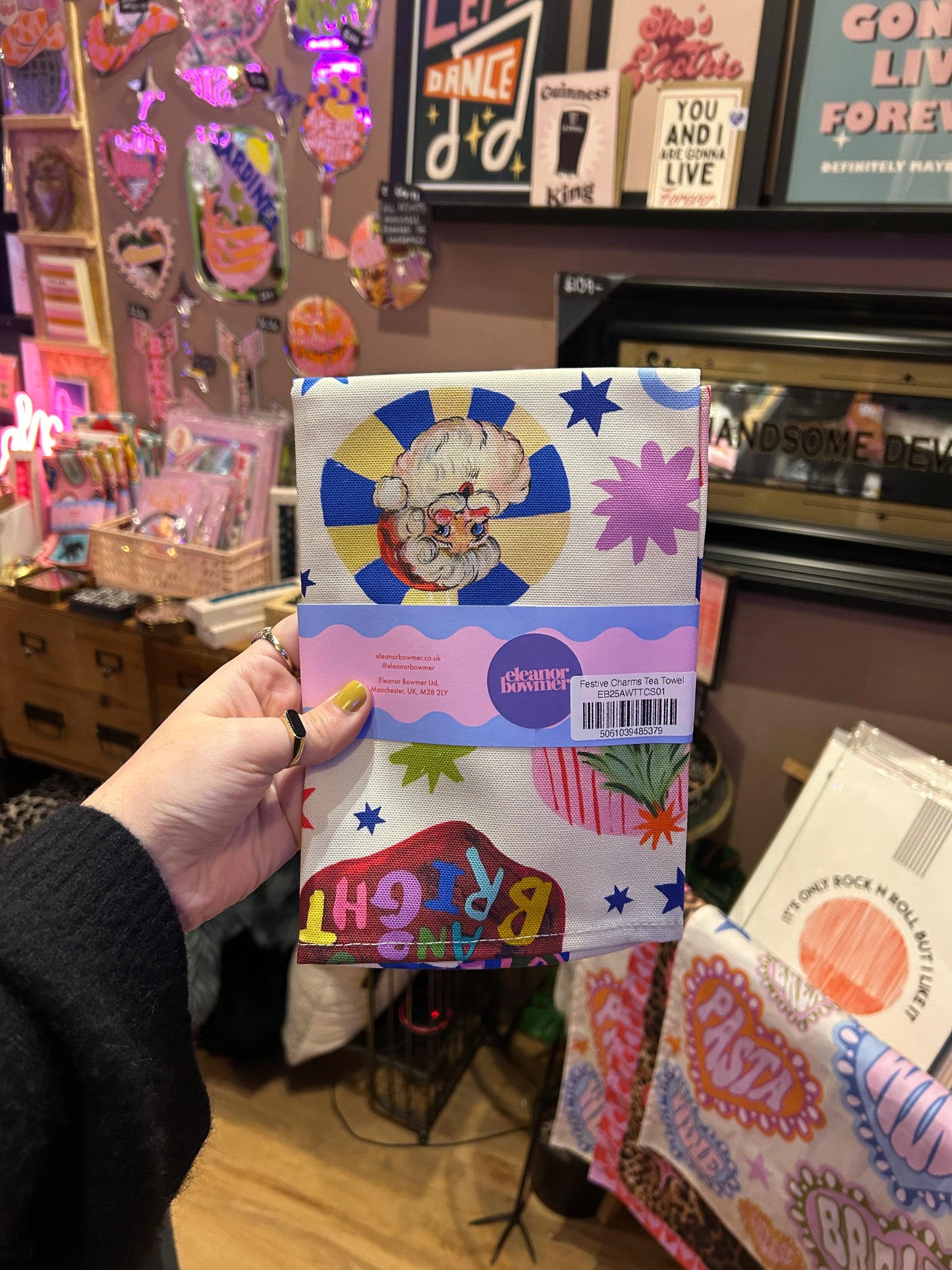 Eleanor Bowmer Festive Charms Tea Towel