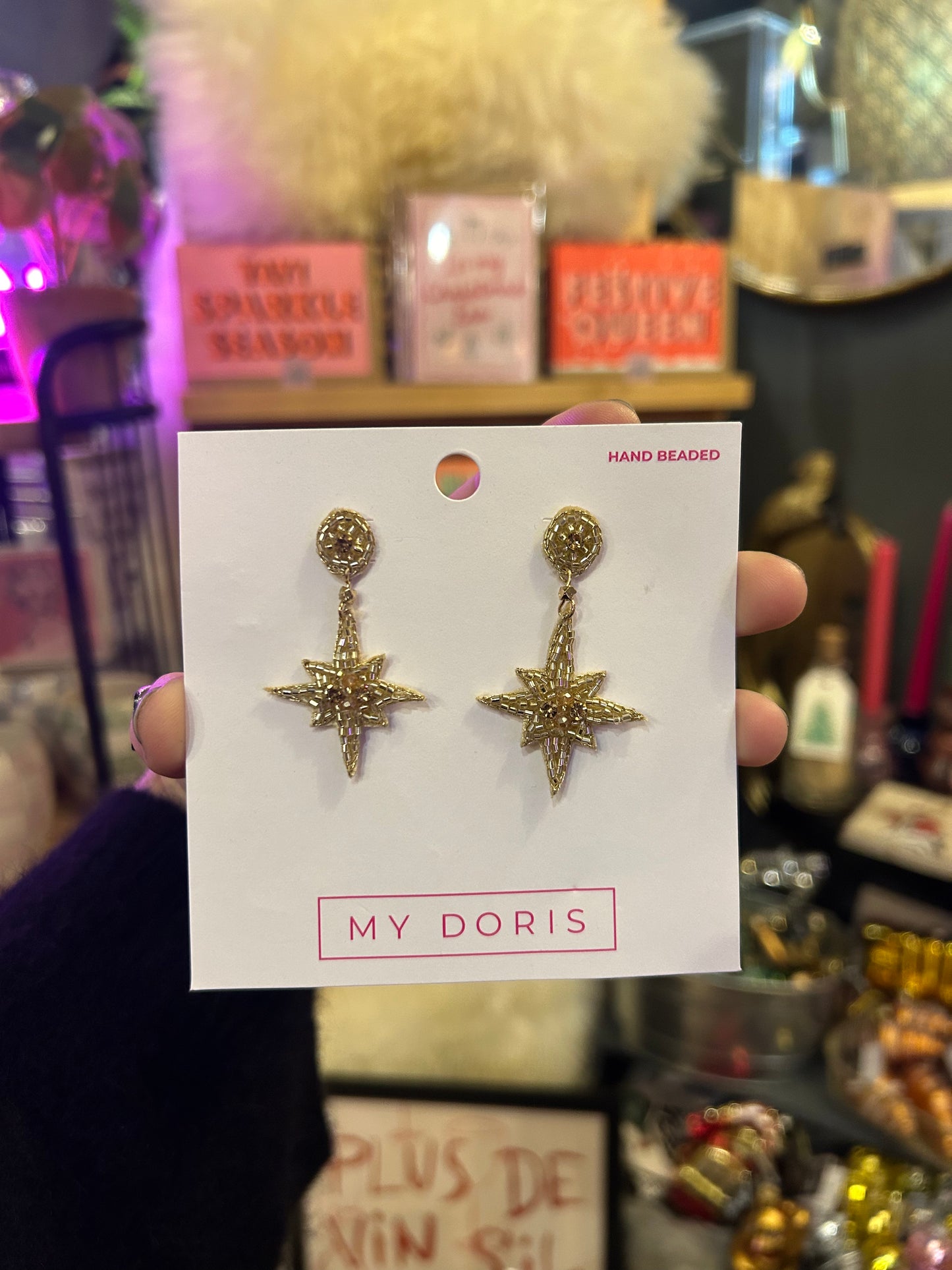 Gold North Star Earrings