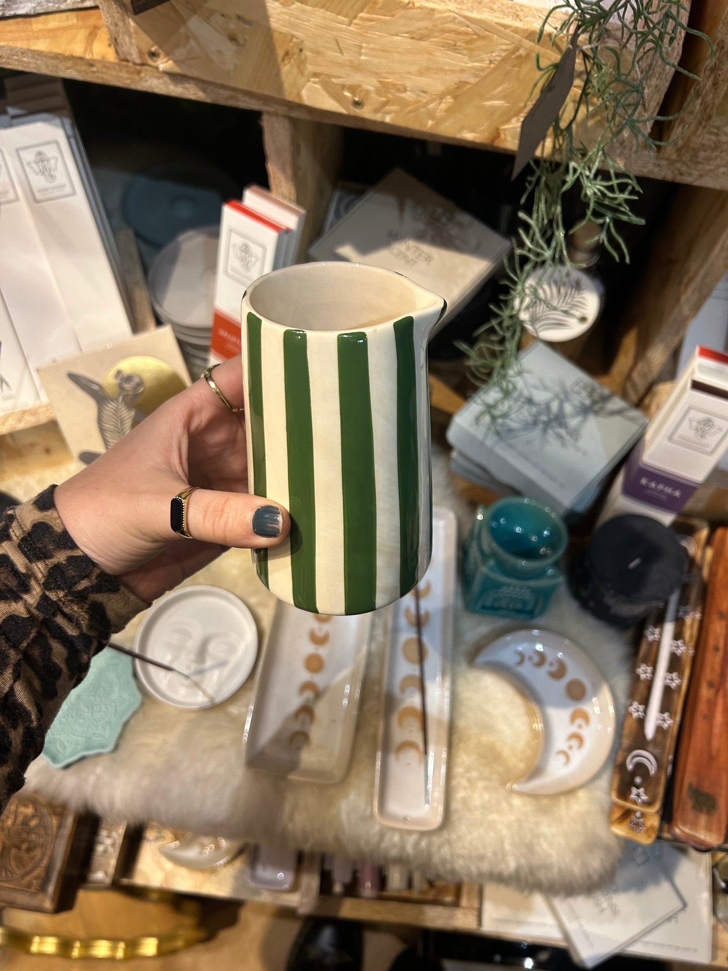 Musango Green Candy Stripe Creamer