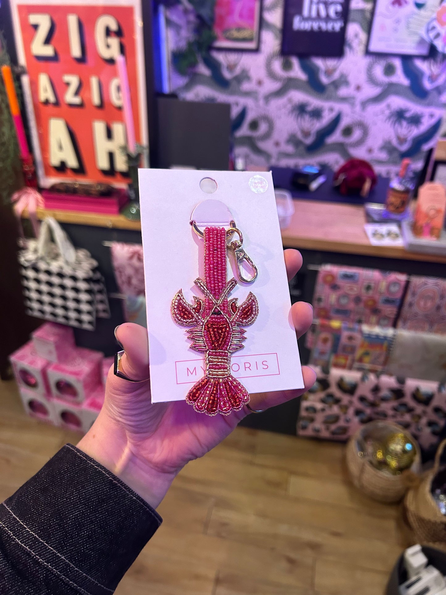 Lobster Beaded Keyring