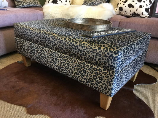 Cheetah animal print footstool
