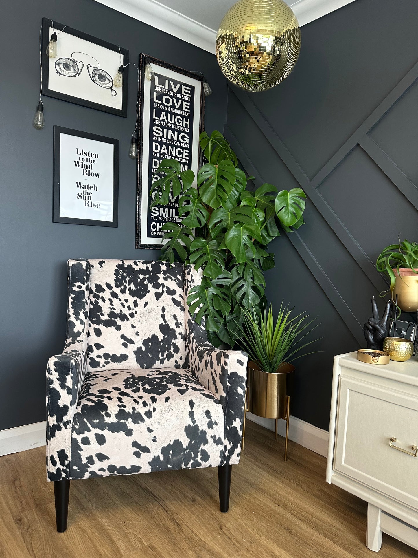 Faux Cow Hide Armchair