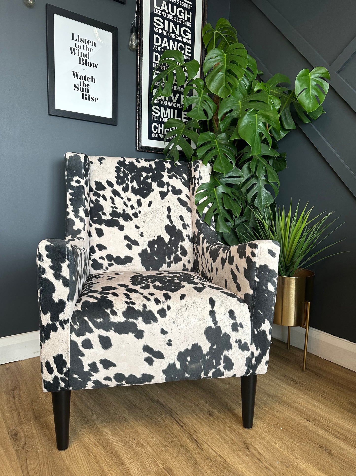 Faux Cow Hide Armchair