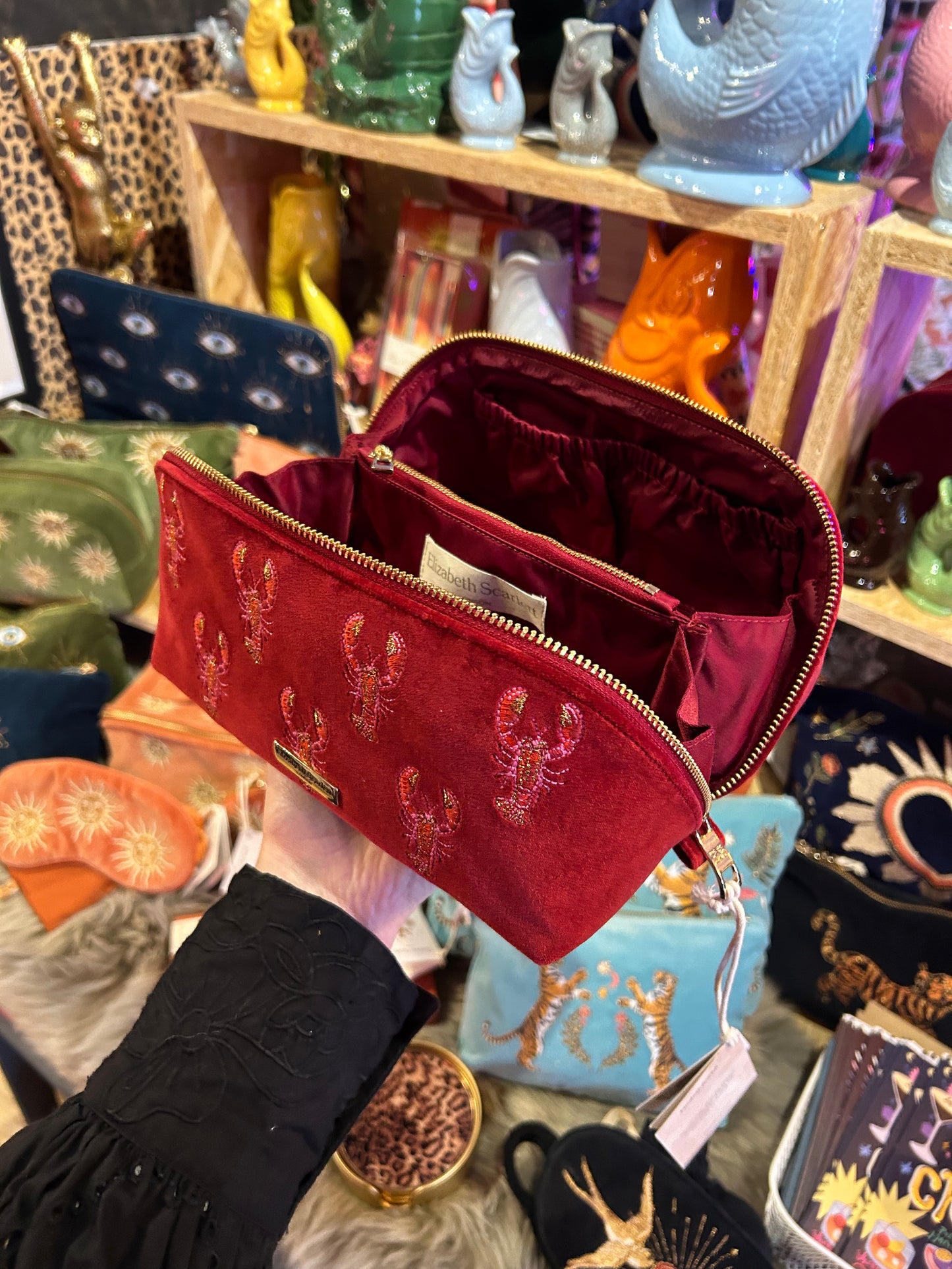Elizabeth Scarlett Lobster Open Flat Makeup Bag