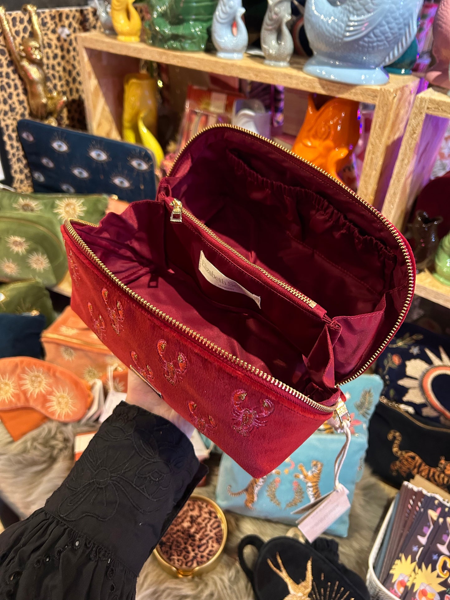 Elizabeth Scarlett Lobster Open Flat Makeup Bag