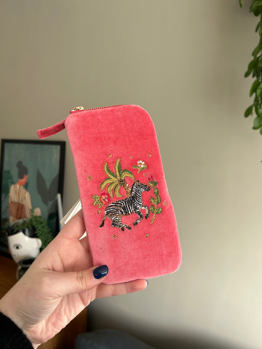 Elizabeth Scarlett Wild Zebra Palm Glasses Case
