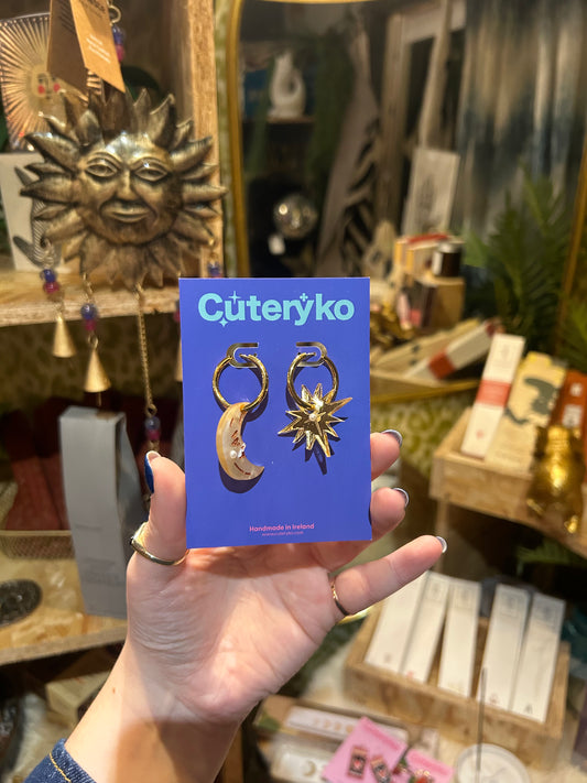 Guiding Star and Moon Earrings