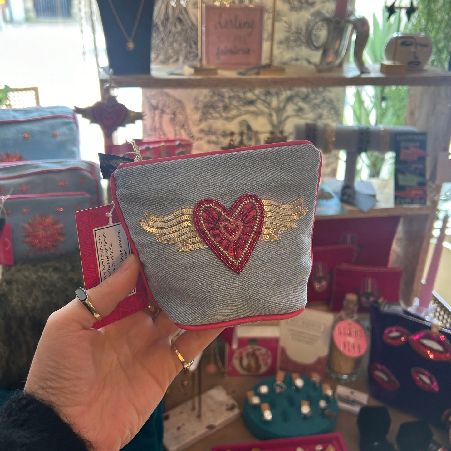 Denim Heart small bag