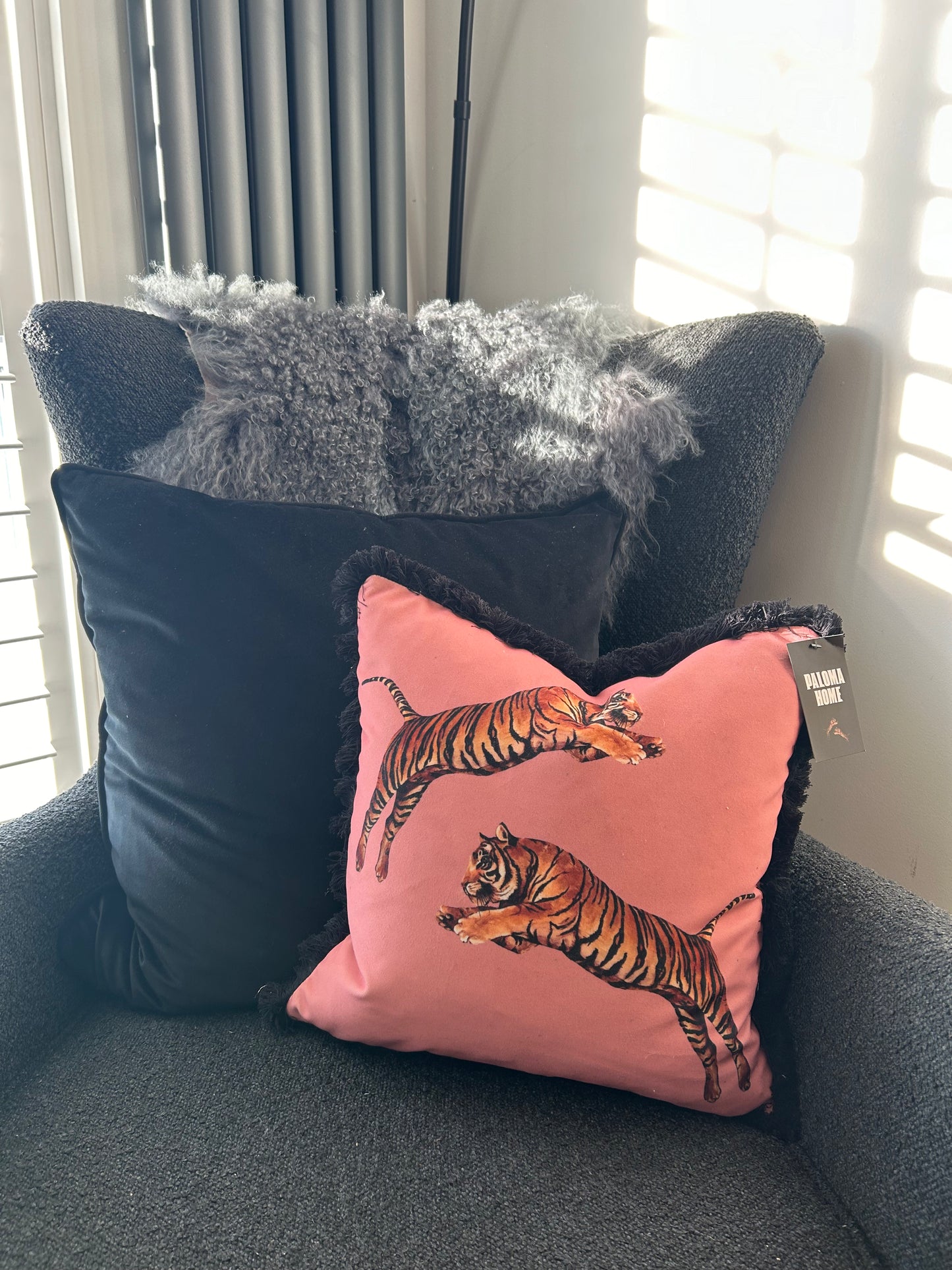 Paloma Home - Pink Pouncing Tiger cushion