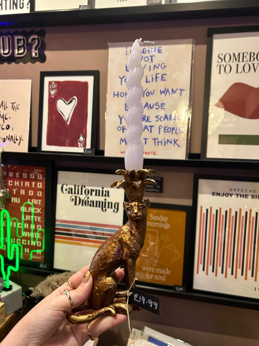 Sitting Leopard Candle Holder