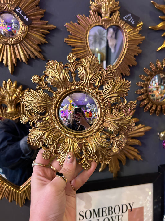 Antiqued Gold Framed Ornate Mirror