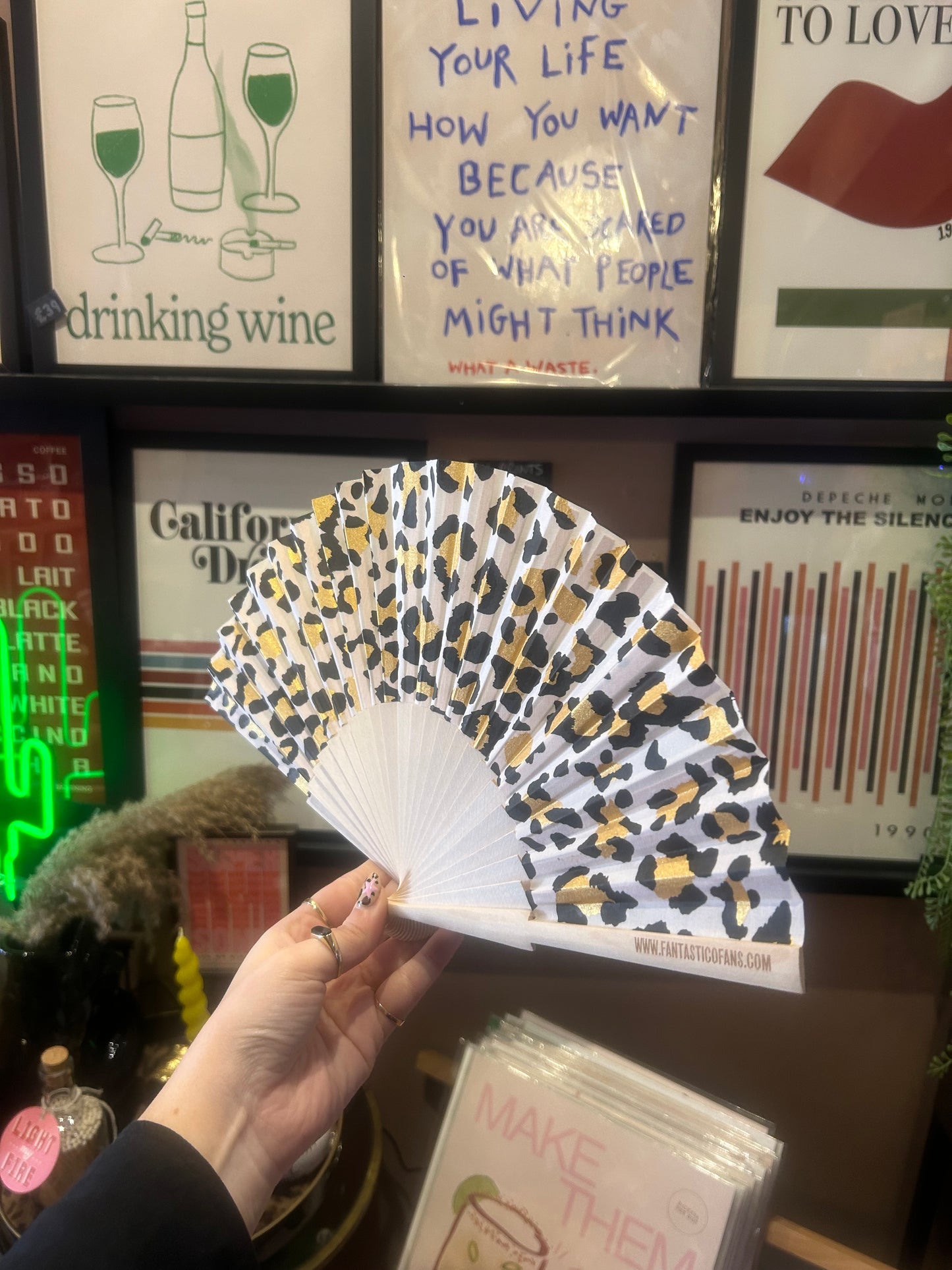 Metallic Leopard Print Fan