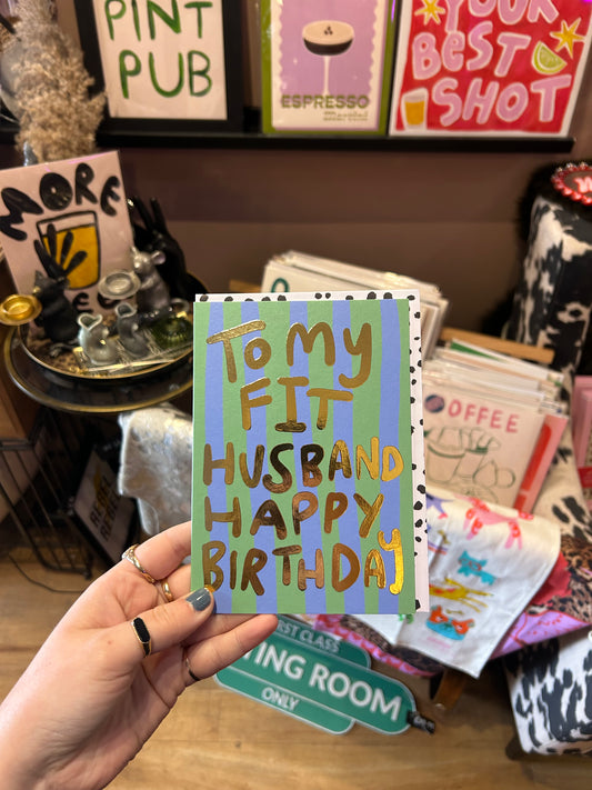 'Fit Husband' Birthday Card
