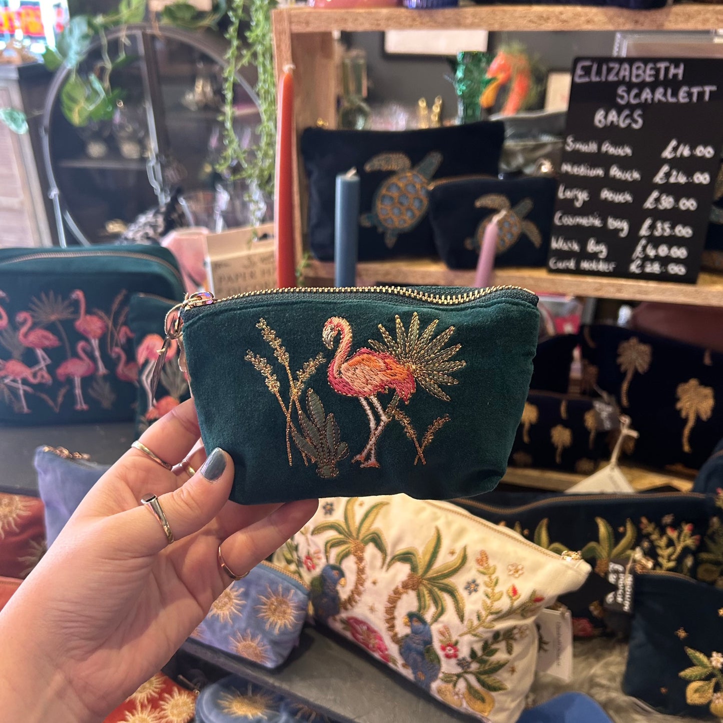 Elizabeth Scarlett flamingo coin purse