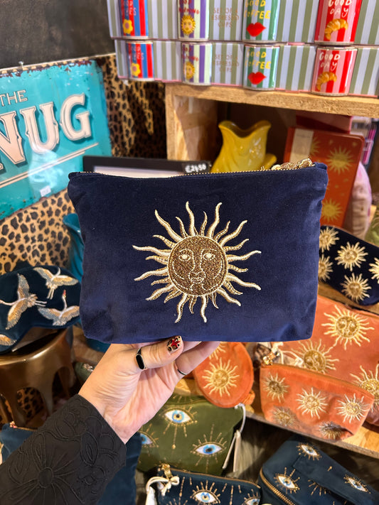 Elizabeth Scarlett Sun Goddess Navy Mini Pouch
