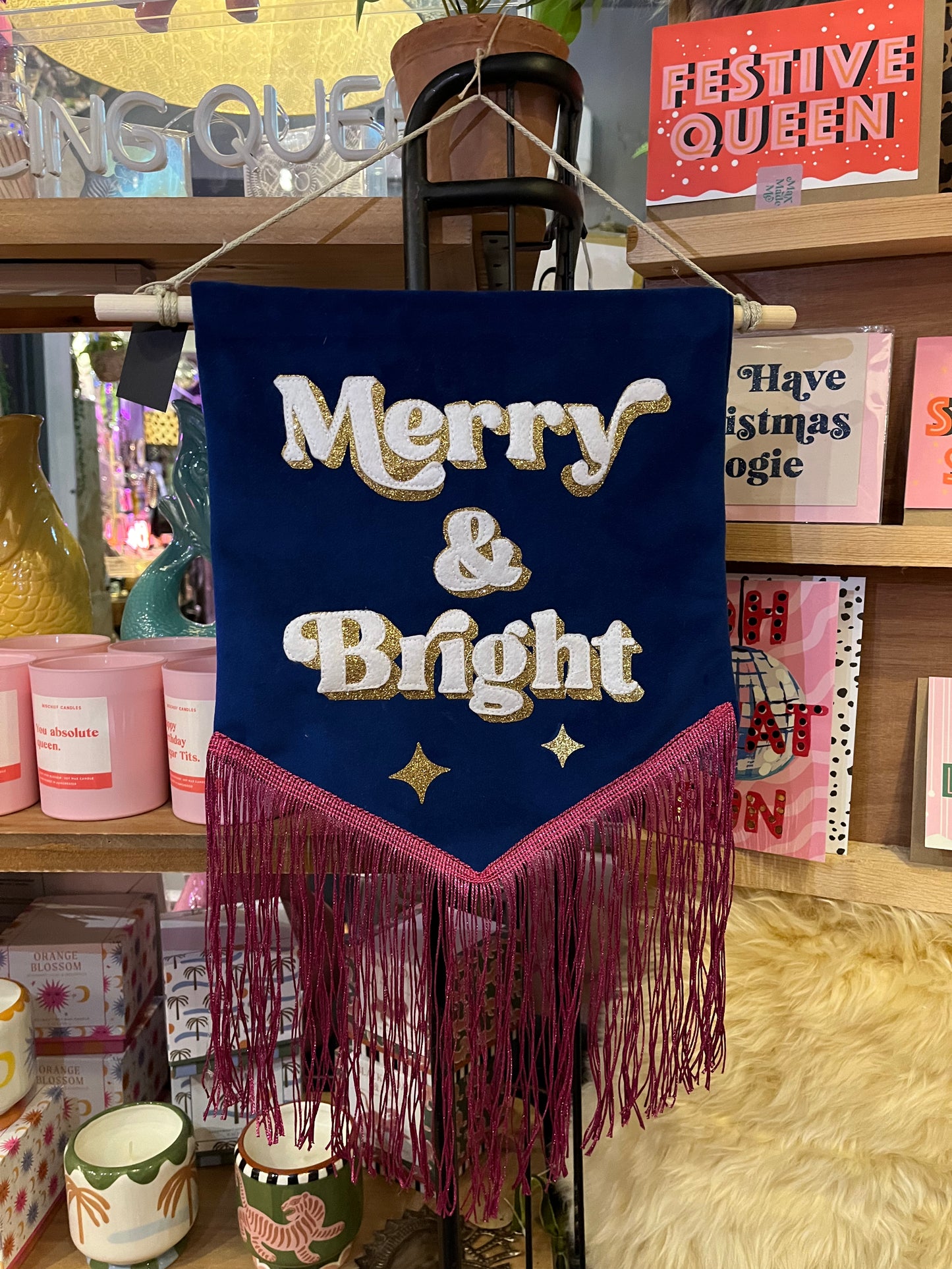 Merry & Bright Velvet Banner