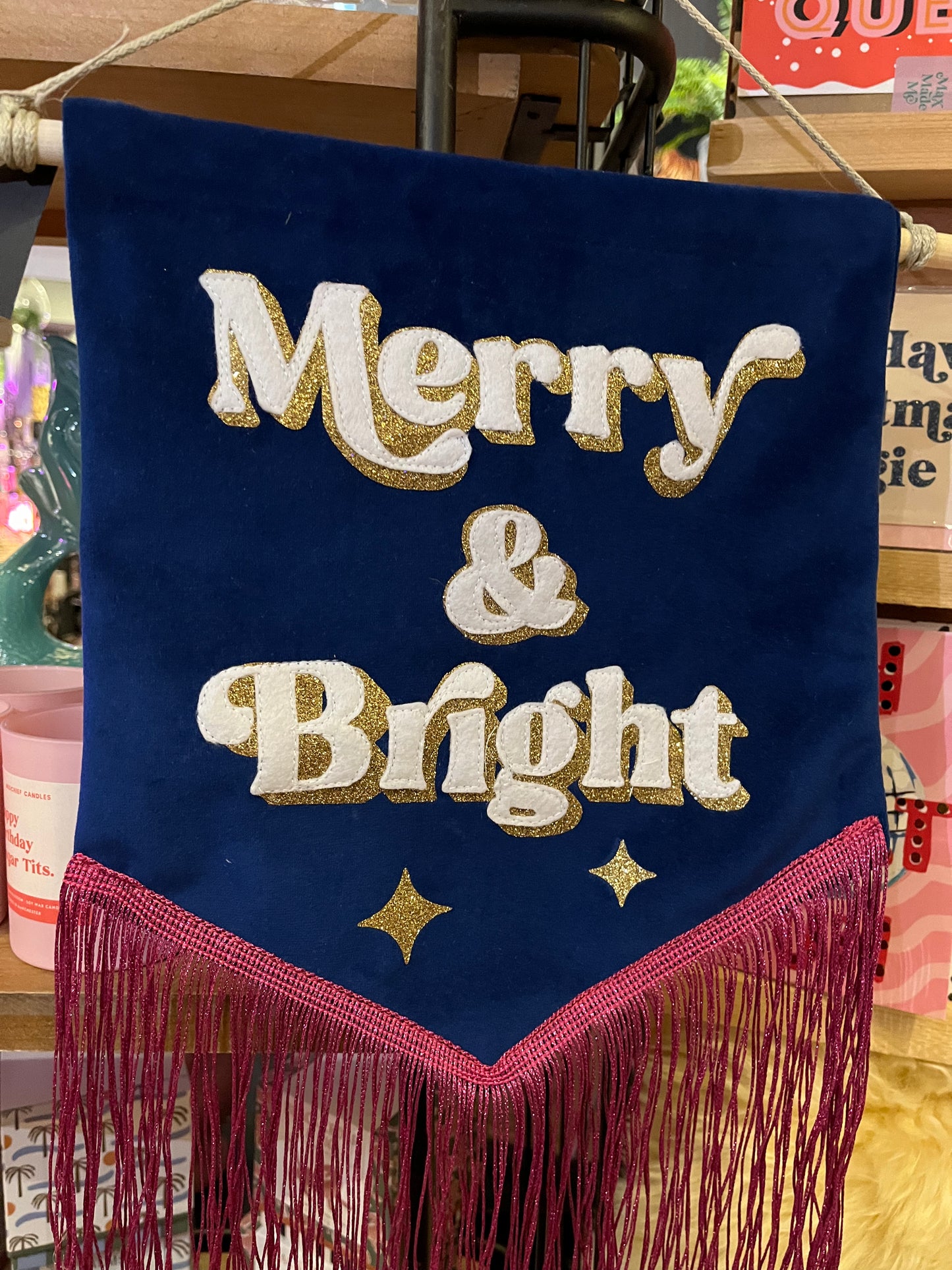 Merry & Bright Velvet Banner