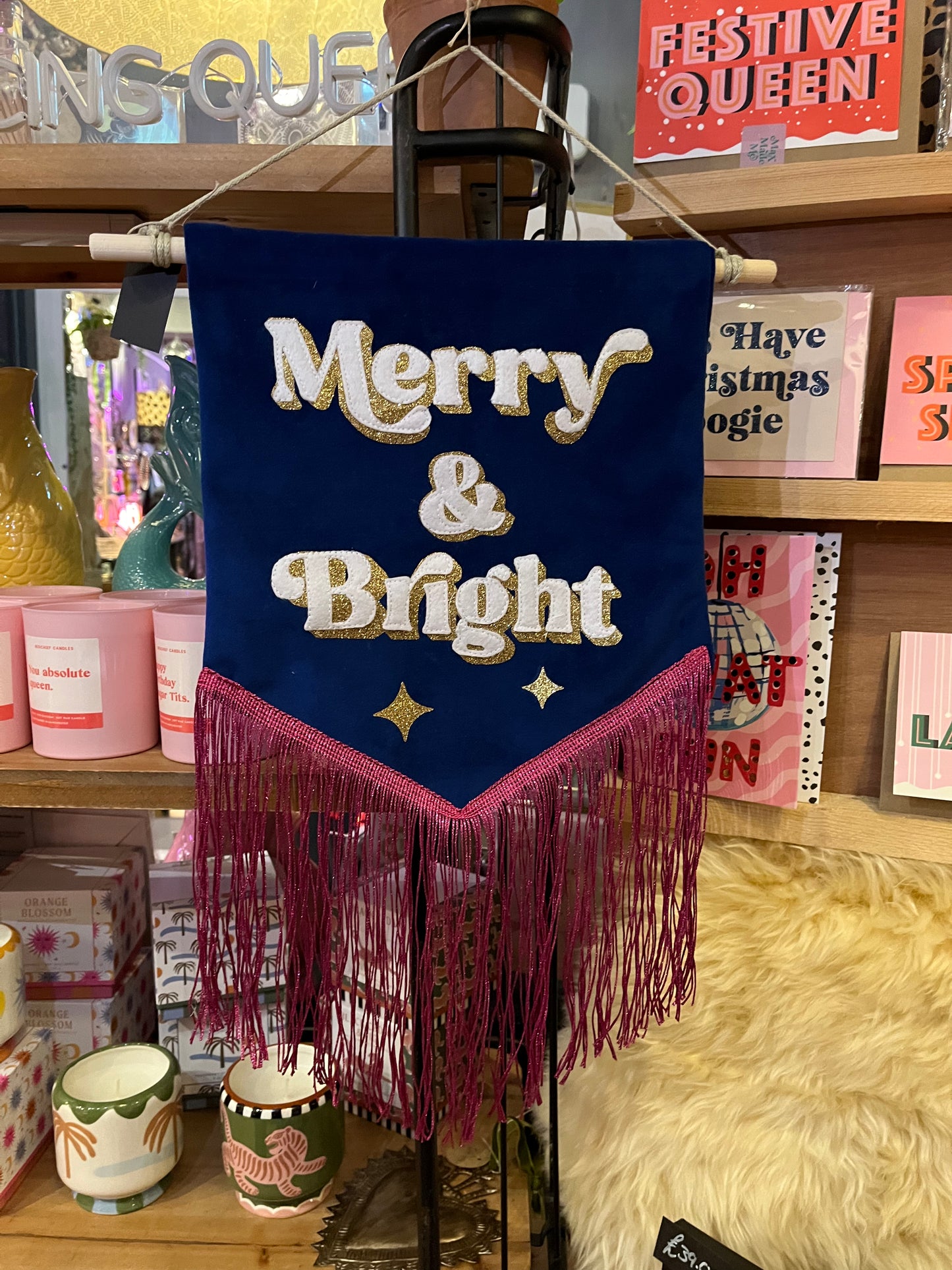 Merry & Bright Velvet Banner