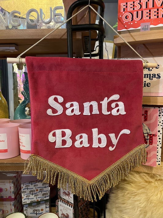Santa Baby Velvet Banner