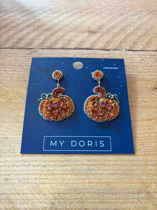 Orange & Brown Pumpkin Earrings