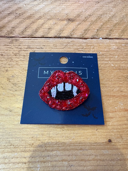 Red Vampire Lips Brooch