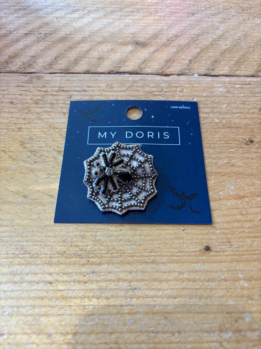 Black Spider Web Brooch