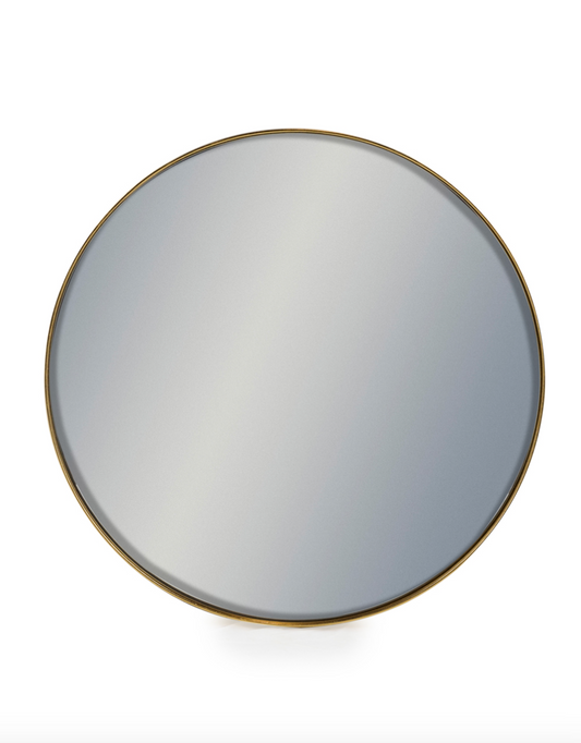 Medium Round Gold Framed Mirror