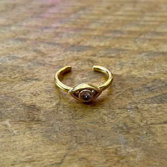 My Doris Evil Eye Clear Jewel Ring