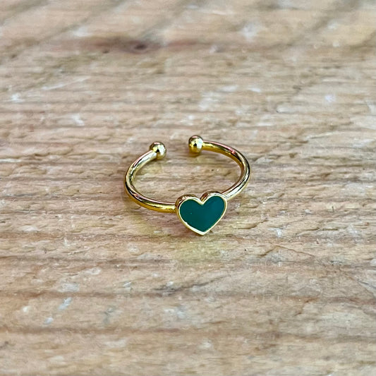 My Doris Green Enamel Heart Ring