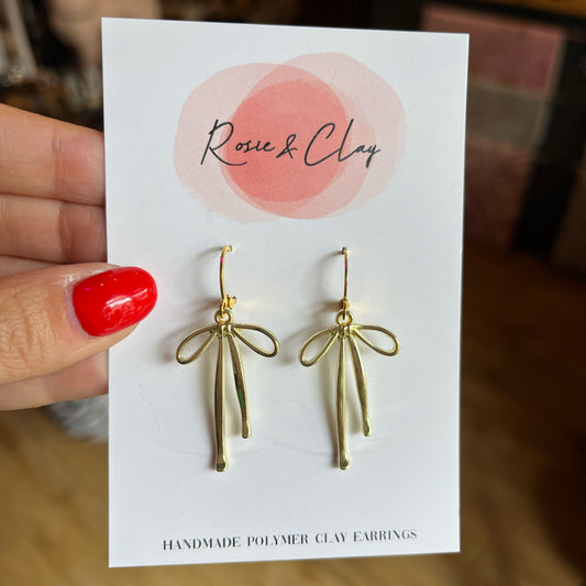 Rosie & Clay Gold Bow Earrings