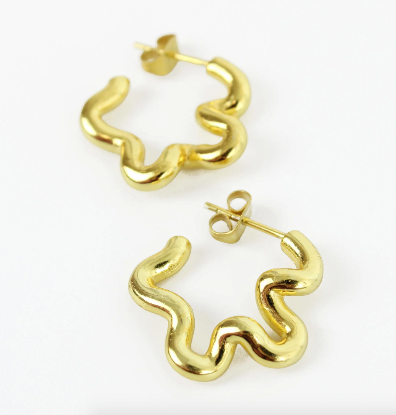 Gold Wiggle Earrings