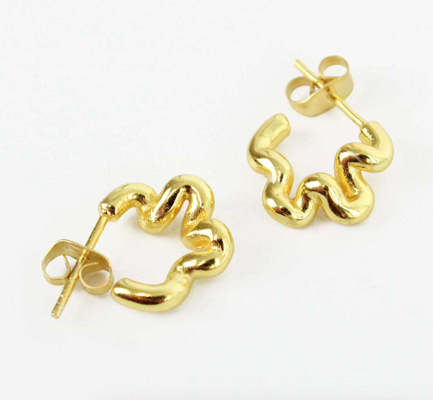 Gold Wiggle Earrings