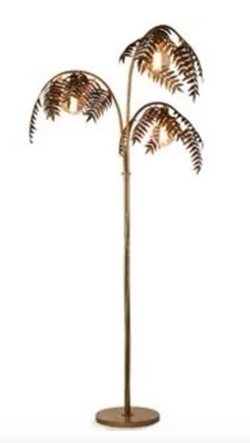 Antique Gold Palm Leaf Floor lamp