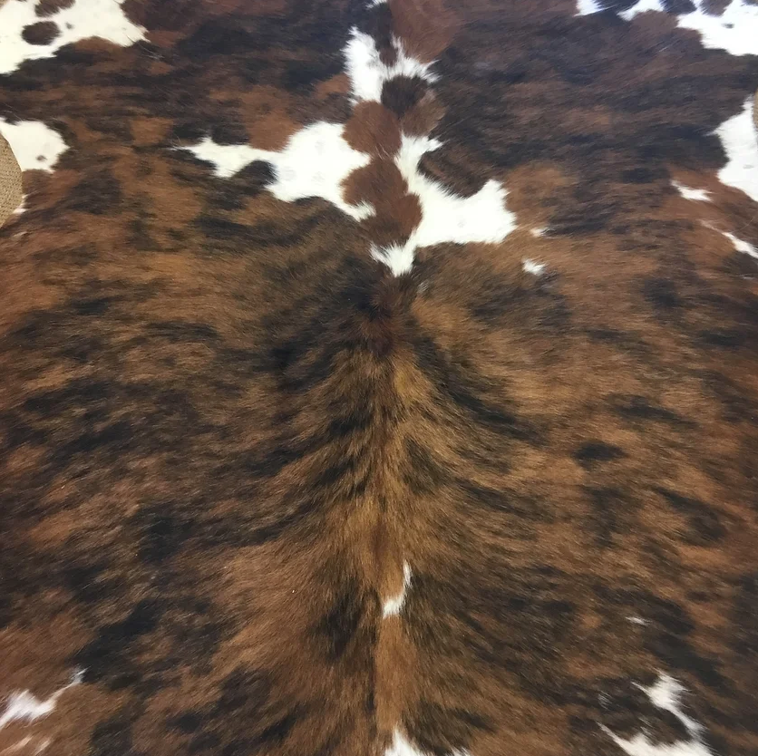 Brown and white cow hide