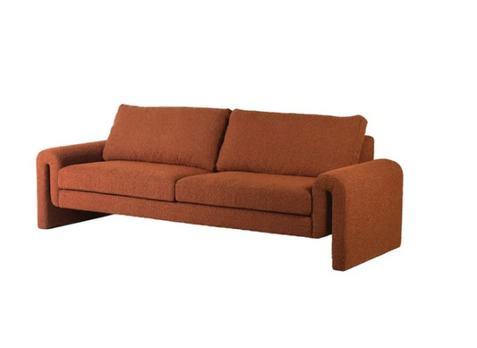 Burnt orange Boucle sofa