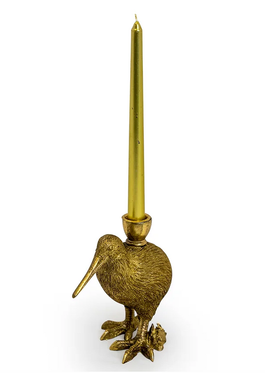 Gold kiwi candle holder