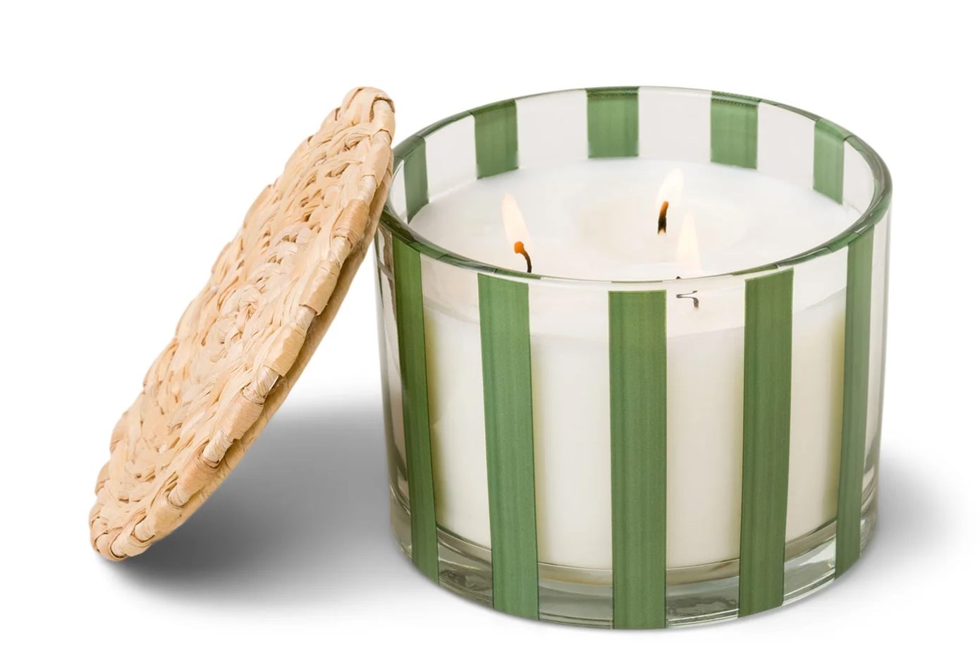 Green Striped Candle